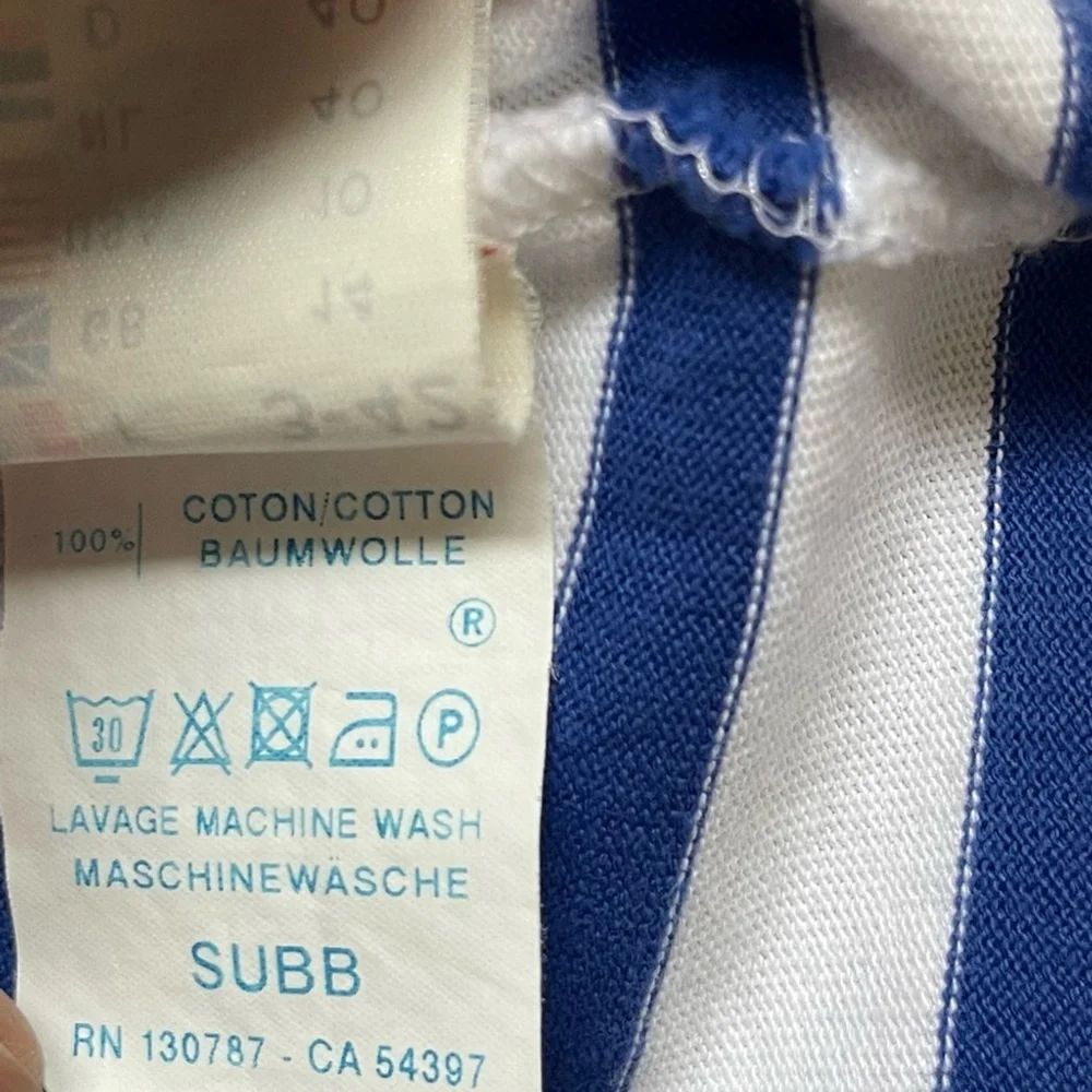 Saint James White Blue Stripes Shirt Dress US 10 - Picture 7 of 7